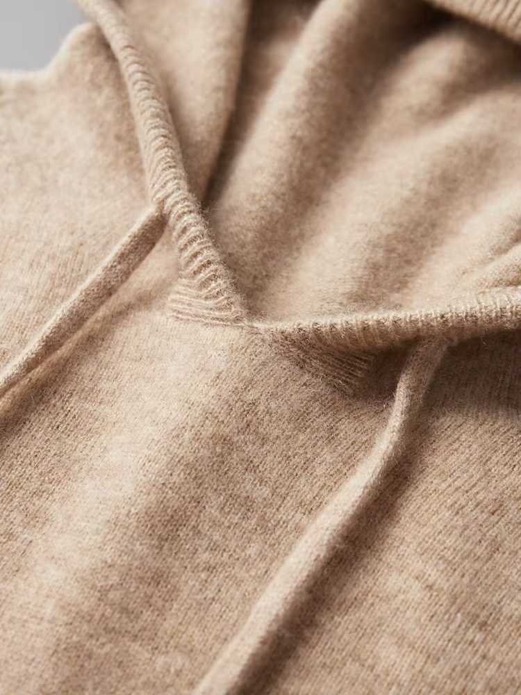 100% CASHMERE HOODED SWEATER